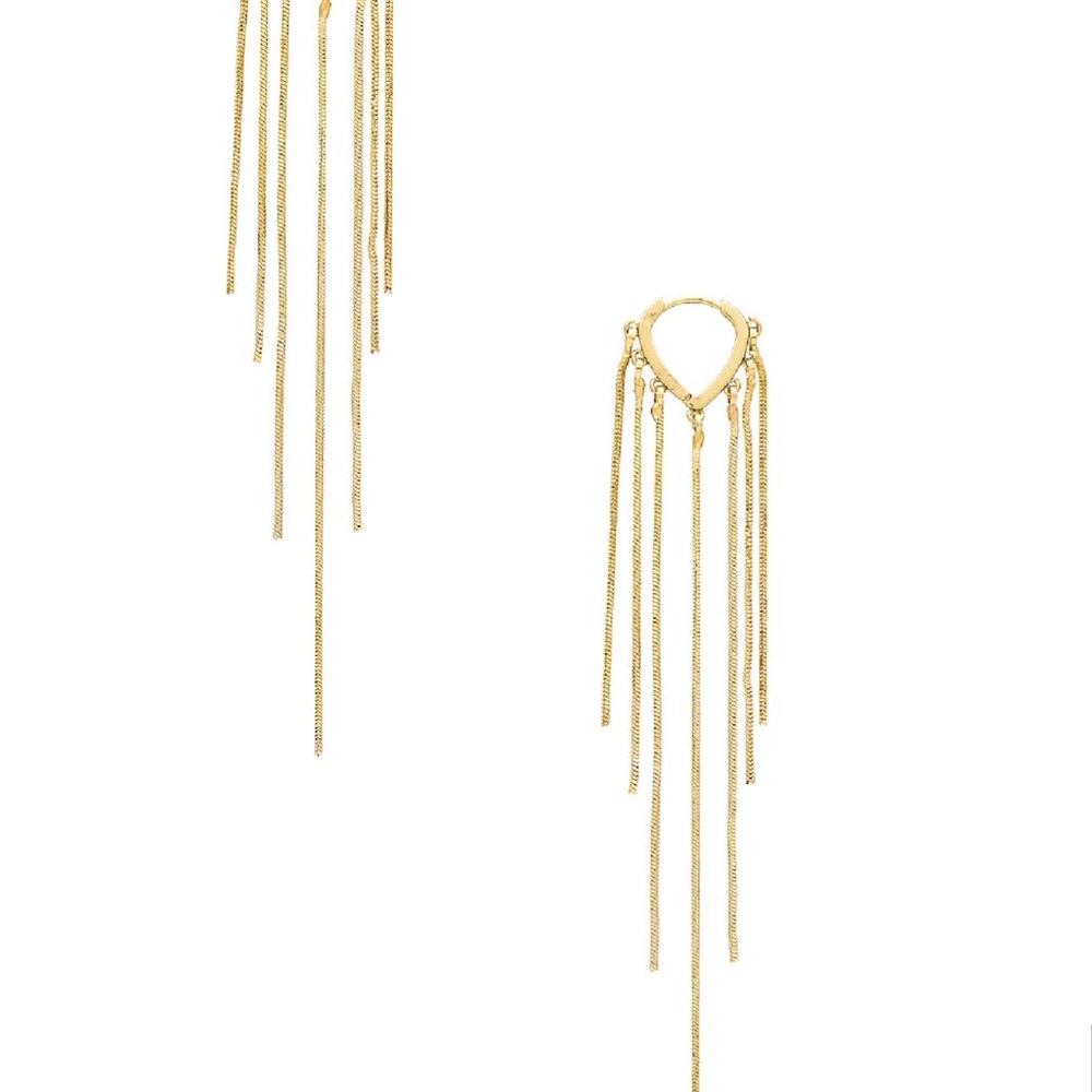 Amber Sceats Long Fringe Earrings in Gold, Size: OS